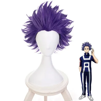 Новый Boku no Hero Academia Shinsou Hitoshi Shinso Парик Косплей Костюм Короткие Фиолетовые Синтетические Волосы + Шапочка для парика