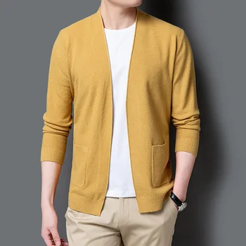 Новый весенне-осенний кардиган высокого класса, вязаный Корейский свитер, модный тренд, вязаное пальто, кардиган