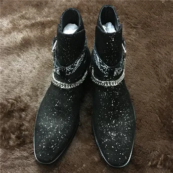 Новый ремешок с пряжкой Banadana, персонализированная Блестящая замша, роскошные ботинки Челси ручной работы по индивидуальному заказу