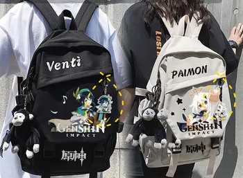 Новый ударный рюкзак Genshin, Милая школьная сумка для студентов, кавайные сумки для ноутбука для девочек и мальчиков, Модные сумки для книг в стиле аниме