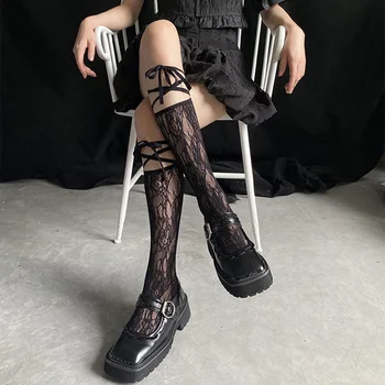 Носки с разрезным носком, сделанные своими руками, Носки с кружевным ремешком, Носки до колена в стиле Лолиты, Носки для японских девочек со средним рукавом