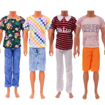 Одежда для куклы Кен, футболка + брюки ручной работы, подходит для модной одежды для куклы 30 см, повседневная одежда