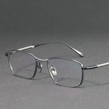 Оптические очки из высококачественного чистого титана в ретро-оправе для мужчин при близорукости для чтения женщин простые квадратные персонализированные очки