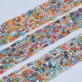 Оптовая продажа 5-6 мм многоцветных нитей натурального пресноводного жемчуга в стиле барокко