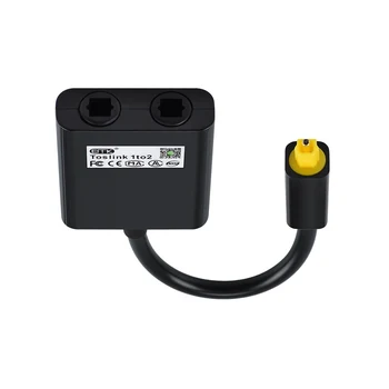 Оптоволоконный аудиоадаптер 1-2 аудиоадаптера Цифровой оптический кабель SplitterFiber Optic Distributor Adapter Черный