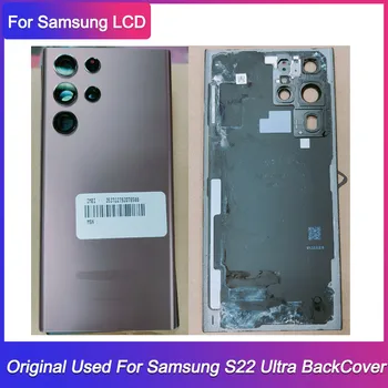 Оригинал, использованный для Samsung Galaxy S22 Ultra 5G, замена заднего стекла, крышка батарейного отсека, замена корпуса + объектив камеры