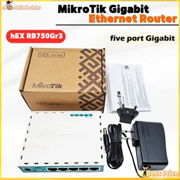Оригинальный маршрутизатор MikroTik Gigabit Ethernet Router hEX RB750Gr3 Поддерживает 5 портов Ethernet 10/100/1000 Мбит/с, 5 небольших и простых в использовании