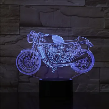 Основание 3D-ночника для мотоцикла, Креативный сенсорный пульт дистанционного управления, 3d Светодиодная лампа, Рождественский подарок, Детские игрушки, USB-ночник