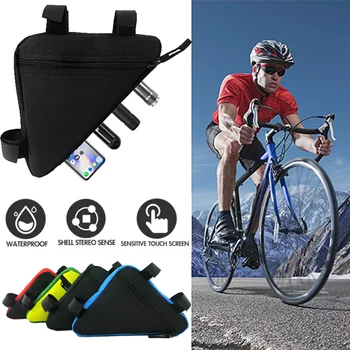 Пакет для хранения Горного седла на открытом воздухе, Треугольная Водонепроницаемая Велосипедная сумка, Съемная рама для передней трубы велосипеда, чехол для сумки, держатель для сумки