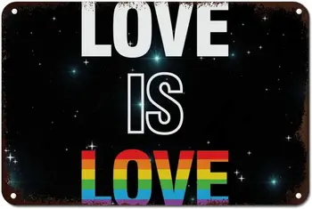 Парад Гордости ЛГБТК Металлические Вывески Love Is Love ЛГБТК Гей Металлическая Настенная Вывеска Бисексуальный Гей-Прайд Однополый Подарок Ретро Алюминий