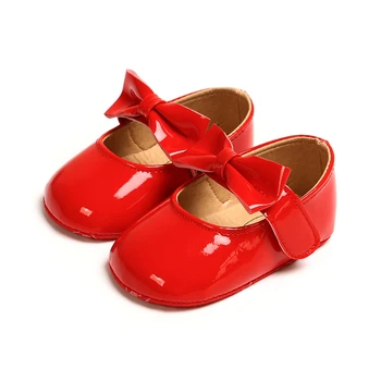 Первые ходунки для малышей; Обувь из искусственной кожи с бантиком для новорожденных девочек; обувь для принцессы на мягкой подошве; Предпроходцы