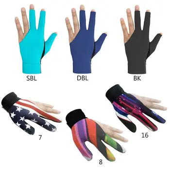 Перчатки для бильярда, Бильярдная левая правая рука, 3 пальца, Дышащая бильярдная перчатка для бильярдного кия, спортивный кий, мужчина, Женщина, эластичный нейлон