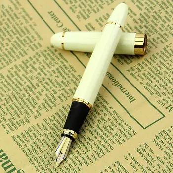 Перьевая ручка Jinhao X450 белого среднего размера с золотой отделкой Hot