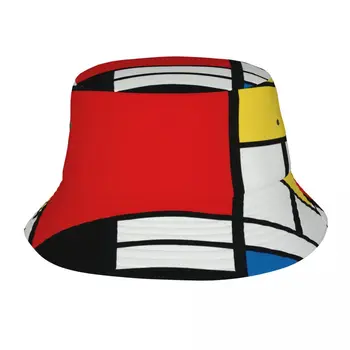 Повседневная Солнцезащитная шляпа Piet Mondrian Унисекс, панама для мужчин и женщин, кепки в стиле Боб-хип-хоп, Летняя Рыбацкая Шляпа Панама