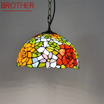 Подвесной светильник BROTHER Tiffany, современные светодиодные красочные светильники, декоративные для дома, гостиной, столовой