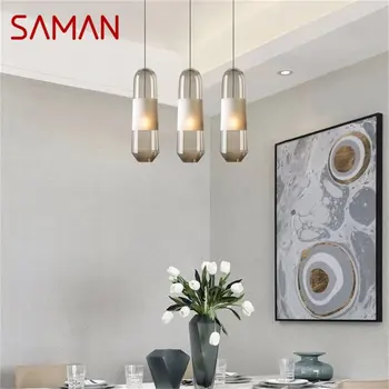 Подвесной светильник SAMAN Nordic, современные креативные светодиодные лампы, светильники для домашней декоративной столовой