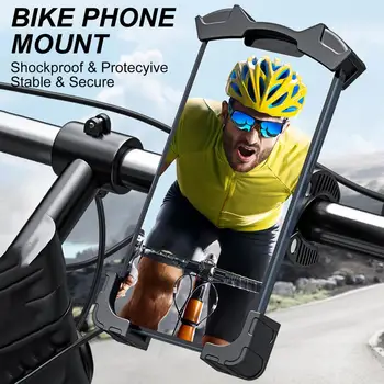 Подставка для велосипеда и телефона Высокопрочная противоскользящая Ударопрочная С регулируемым вращением на 360 градусов Электромобиль Держатель мобильного телефона Мотоцикл