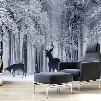 Пользовательские обои HD современный лесной олень, скандинавский природный пейзаж, гостиная, спальня, телевизор, диван, фон, украшение стен, живопись