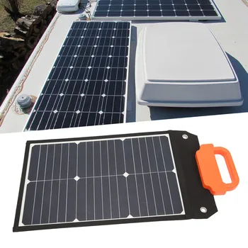 Портативная солнечная панель 100 Вт 18 В, высокая эффективность преобразования, быстрая зарядка для лодки, каравана, кемпинга