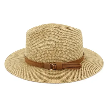 Пояс Панама Мягкая Соломенная шляпа Солнцезащитные шляпы с натуральными широкими полями для пляжных путешествий защита от солнца Фетровая шляпа ремень