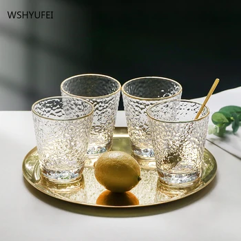Прозрачное стекло с рисунком молотка WSHYUFEI, скандинавский свет, роскошный стакан для питья в Пномпене, набор для дома и гостиной