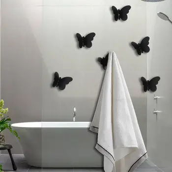 Простота установки, 1 комплект, Отличный крючок для подвешивания полотенец в форме бабочки, Прочный настенный крючок, водонепроницаемые принадлежности для ванной комнаты