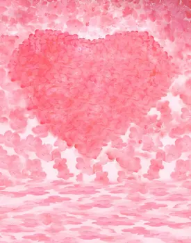 Розовые цветы Сердечки Фоны для фотосъемки с любовью Реквизит для фотосъемки Студийный фон 5x7 футов