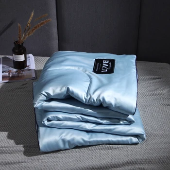 Роскошное Летнее лоскутное одеяло из ткани с пятнами, наполнитель из мятного волокна, Мягкое шелковистое Летнее одеяло, Моющийся кондиционер, Тонкое одеяло