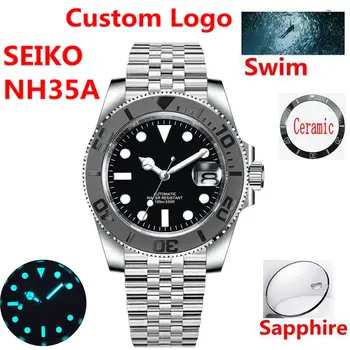 Роскошные мужские механические наручные часы с керамическим безелем, механизм NH35, лучший бренд, Сапфировое стекло, мужские автоматические часы Colck 10BARS для мужчин
