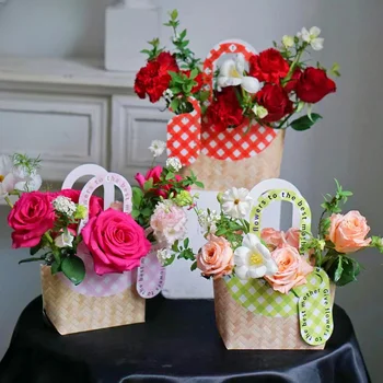 Ручная коробка для цветов из 5ШТ, украшающая подарочную коробку, сумка для упаковки цветов, домашний декор, День Святого Валентина, День матери, Подарок подруге на День рождения