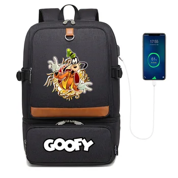 Рюкзаки Disney A Goofy Movie, сумки для ноутбуков, Изолированное отделение, USB-порт, водонепроницаемая сумка-холодильник, школьная сумка для ланча для пикника