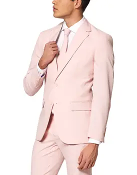 Самый продаваемый Комплект Розовых Мужских Костюмов Для свадьбы Из 2 частей (Пиджак + Брюки + Галстук), Повседневный Стильный Блейзер Для Выпускного Вечера, Вечерние брюки, Одежда для званого ужина