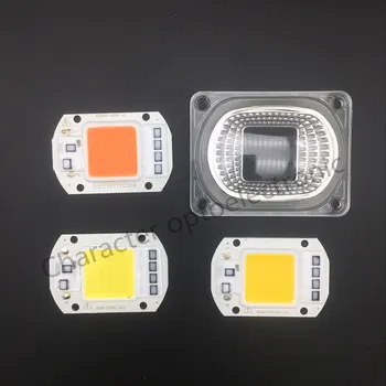 Светодиодный COB Grow Chip Белый чип + отражатель объектива 50 Вт 30 Вт 20 Вт 110 В/220 В для светодиодного прожектора DIY Outdoor light
