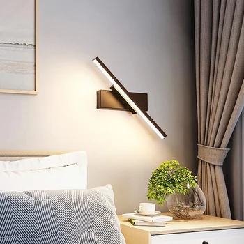 Светодиодный настенный светильник, Современный Прикроватный светильник для спальни, 330 °, Поворотный, Регулируемый Угол освещения, Внутренний светодиодный настенный светильник, Простой свет 85-265 В