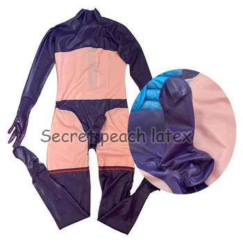 Сексуальный латексный мужской комбинезон, резиновый костюм с латексной оболочкой для полового члена и резиновым фетишем для анальной оболочки