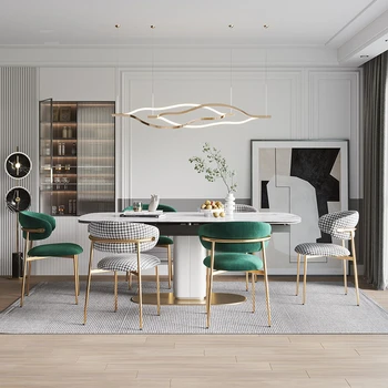 Скандинавские легкие Роскошные обеденные стулья для гостиной, Современные минималистичные стулья для отдыха со спинкой для кухни, Дизайнерский обеденный стул на открытом воздухе