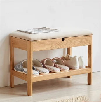 Скандинавский Простой табурет для переобувки из массива дерева, стойка для обуви для домашнего хранения, Креативный шкаф для обуви в общежитии, Небольшой шкаф для обуви, мебель для гостиной