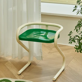 Скандинавский обеденный стул из кованого железа для бара Стулья для столовой Пластиковая современная мебель Индивидуальное кресло для отдыха для кафе