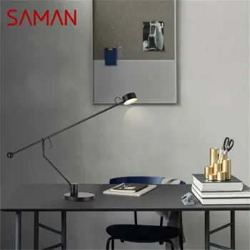 Современная настольная лампа SAMAN, простой дизайн, Регулируемая винтажная настольная лампа для домашнего кабинета, декор бюро
