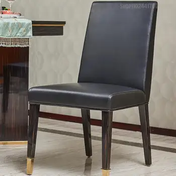 Современный легкий Роскошный обеденный стул В простом итальянском гонконгском стиле, обеденный стул со спинкой, обеденный стол из массива дерева
