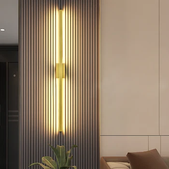 Современный простой свет роскошная решетчатая лампа минималистская гостиная ТВ фон настенный светильник спальня прикроватная лампа полоса настенный светильник