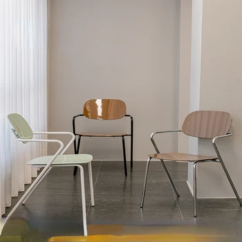 Современный простой стул с подлокотниками, простой акриловый обеденный стул Скандинавского дизайна, домашний письменный стол для небольшой семьи, стул для переговоров.