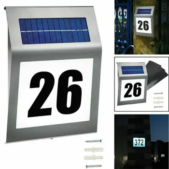 Солнечная табличка с номером дома с датчиком движения 200ЛМ, номера вывесок для дома, двери в сад, Солнечная лампа, освещение, адрес