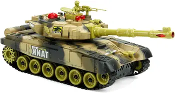 Танк с дистанционным управлением | детский танк с вращающейся башней - Набор для строительства танка, игрушка для мальчиков для взрослых, Подарочные игрушки f