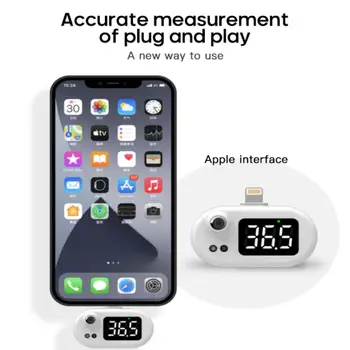 Термометр для телефона, умный термометр для мобильного телефона, OLED-дисплей с большим экраном, портативный бесконтактный цифровой инфракрасный термометр