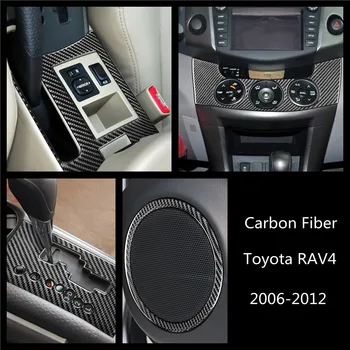 Углеродное Волокно Для Toyota RAV4 2006-2012 CD Панель Управления Кондиционером Панель Передач Воздушная Панель автомобильная Наклейка Крышка Автомобильные Аксессуары