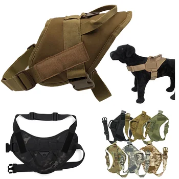 Уличная камуфляжная одежда для собак Molle Load Jacket, жилет для переноски снаряжения, тактический жилет для дрессировки собак, шлейки