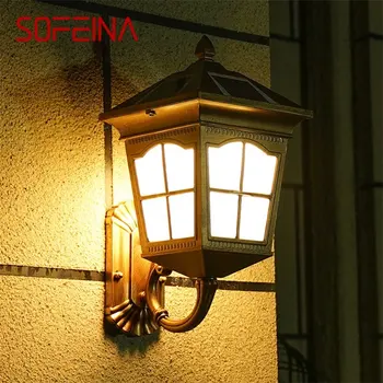 Уличные солнечные настенные бра SOFEINA, светодиодная водонепроницаемая современная лампа IP65 для украшения крыльца дома