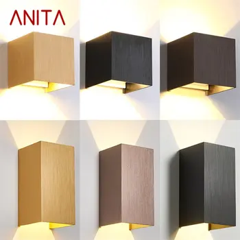 Уличный настенный светильник ANITA, алюминиевые квадратные бра со светодиодной подсветкой, водонепроницаемые, креативные, декоративные для спальни, гостиной