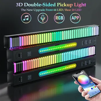 Умные RGB-подсветки, светодиодный 3D двусторонний рассеивающий светильник, управление приложением, управление звуком, музыкальный ритм, подсветка для автомобильных игр, ТВ-декора